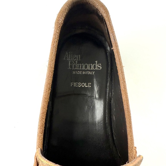 Allen Edmonds Fiesole Brown Slip On Loafers 8.5 D Includes pair of AE Shoe Bags - Picture 5 of 16